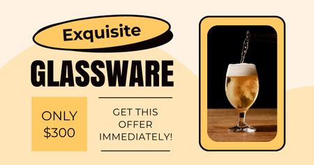 Fixed Price Now For Unique Glassware Offer Facebook AD Design Template
