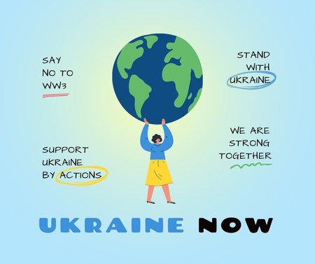 Volunteering Motivation during War in Ukraine Facebook Design Template