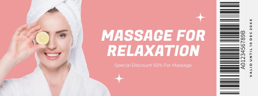 Special Discount for Relaxing Massage Coupon Modelo de Design