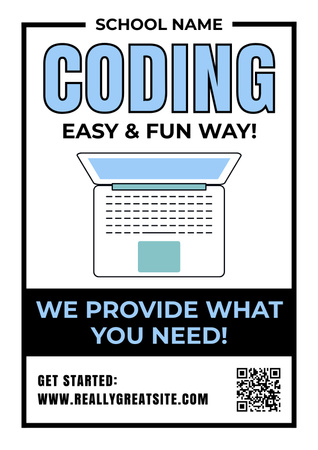 Programming School Ad Poster Design Template