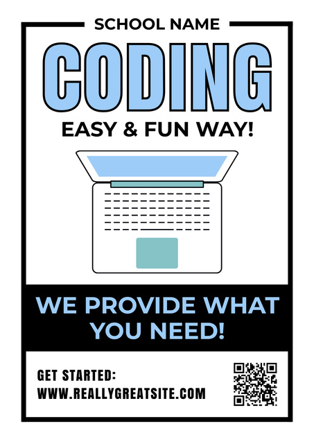 Programming School Ad Poster Tasarım Şablonu