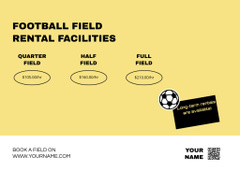 Football Field Rental Offer with Green Lawn