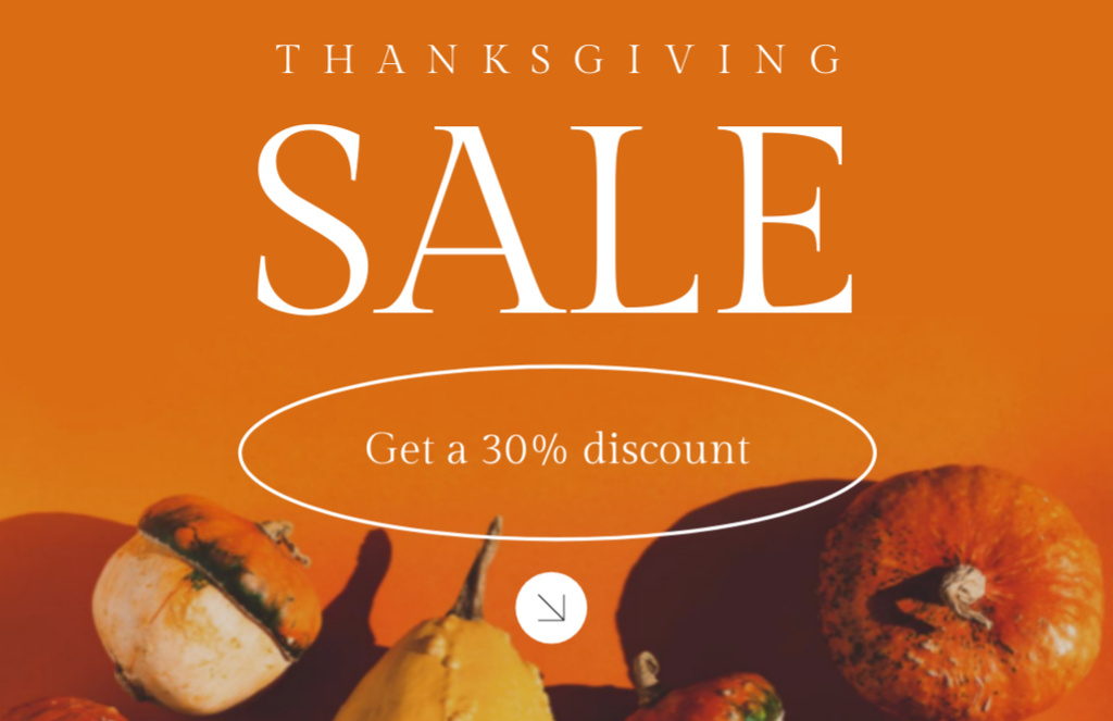 Traditional Pumpkins On Sale For Thanksgiving Flyer 5.5x8.5in Horizontal Design Template
