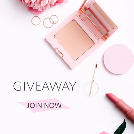 Giveaway of Pink Cosmetics  Instagramデザインテンプレート
