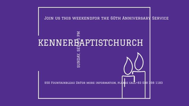 Church invitation with Candles in frame Title Design Template