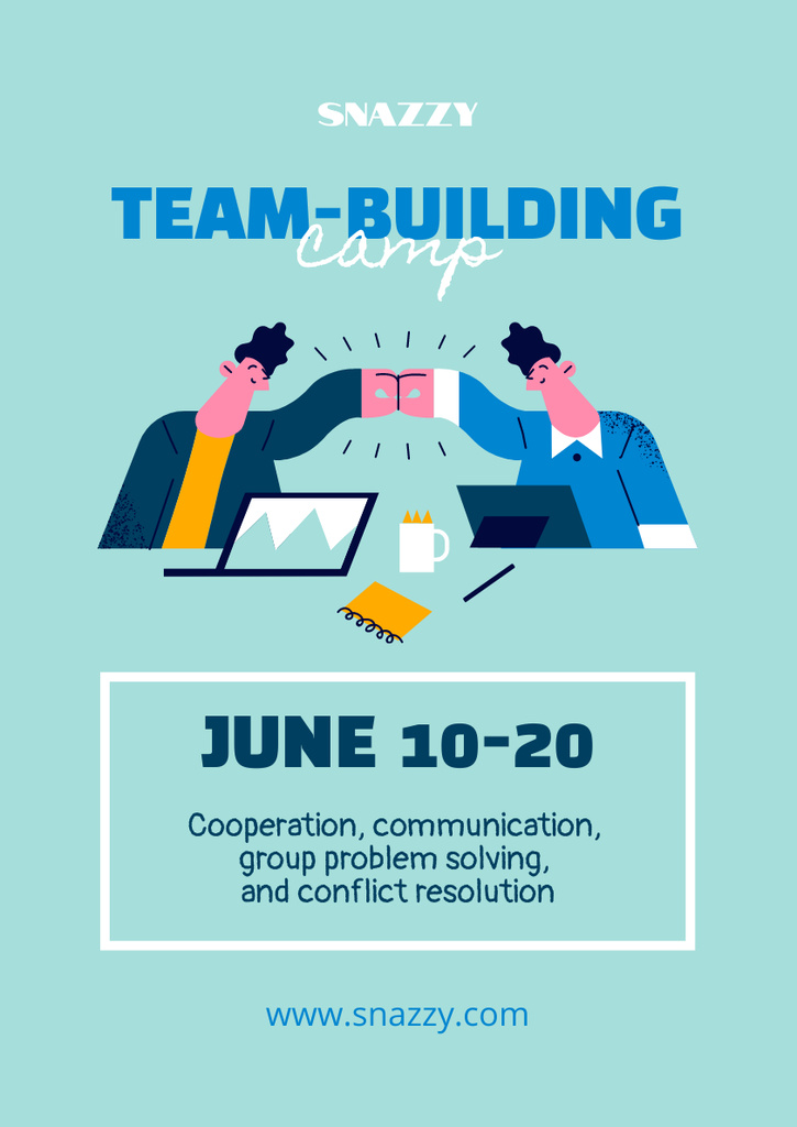 Team Building Camp Announcement In June Poster A3 Design Template