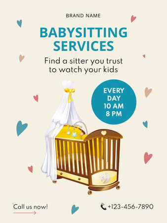 Loving Childcare Assistance Proposal Poster US Design Template
