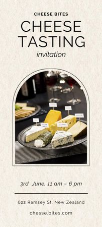 Cheese Tasting Announcement Invitation 9.5x21cm Design Template