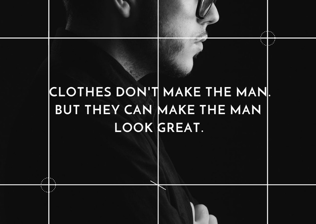 Citation About Man Clothes Postcard – шаблон для дизайна