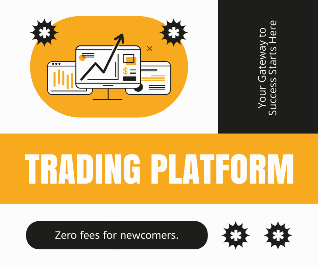 Designvorlage Successful Start for Stock Trading on Platform für Facebook