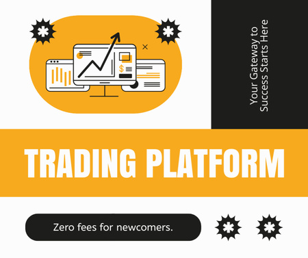 Successful Start for Stock Trading on Platform Facebook Design Template