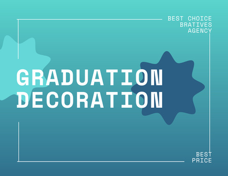 Ontwerpsjabloon van Flyer 8.5x11in Horizontal van Blue Ad of Graduation Party Decoration Offer