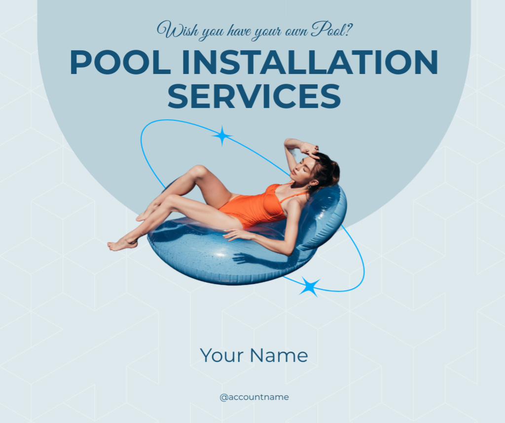 Modèle de visuel Pool Installation Services - Facebook