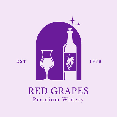 Ontwerpsjabloon van Logo 1080x1080px van Premium Winery Advertisement with Bottle of Grappa