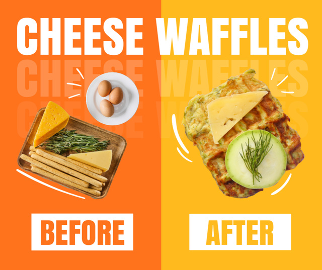 Ingredients for Cooking Cheese Waffles Facebook Design Template