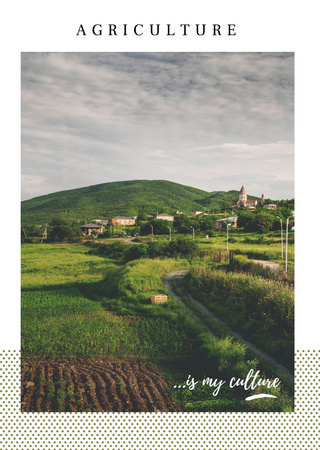 Ontwerpsjabloon van Postcard A6 Vertical van Agricultural Farms In Country Landscape