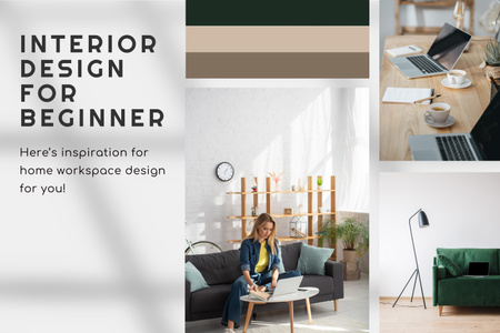 Workspace Interior Design Tutorial for Beginner Mood Board Design Template