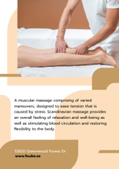Massage Salon Ad with Masseur and Relaxed Woman