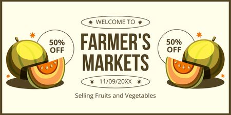 Get a Discount at Farmer's Market Twitter Design Template