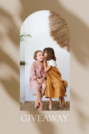 Modèle de visuel Giveaway announcement with Kids sharing Secret - Pinterest