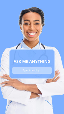 Ontwerpsjabloon van Instagram Story van Vragenlijstformulier voor arts in het blauw