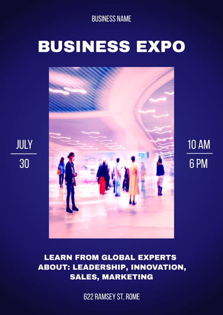 Business Exposition Announcement Poster Design Template