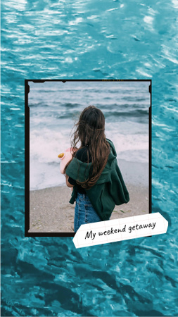 Young Girl on Seacoast Instagram Video Story Design Template