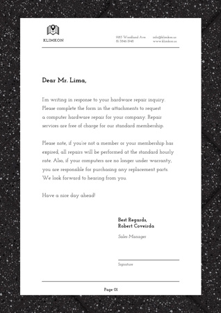 Szablon projektu Hardware Repair company services offer Letterhead