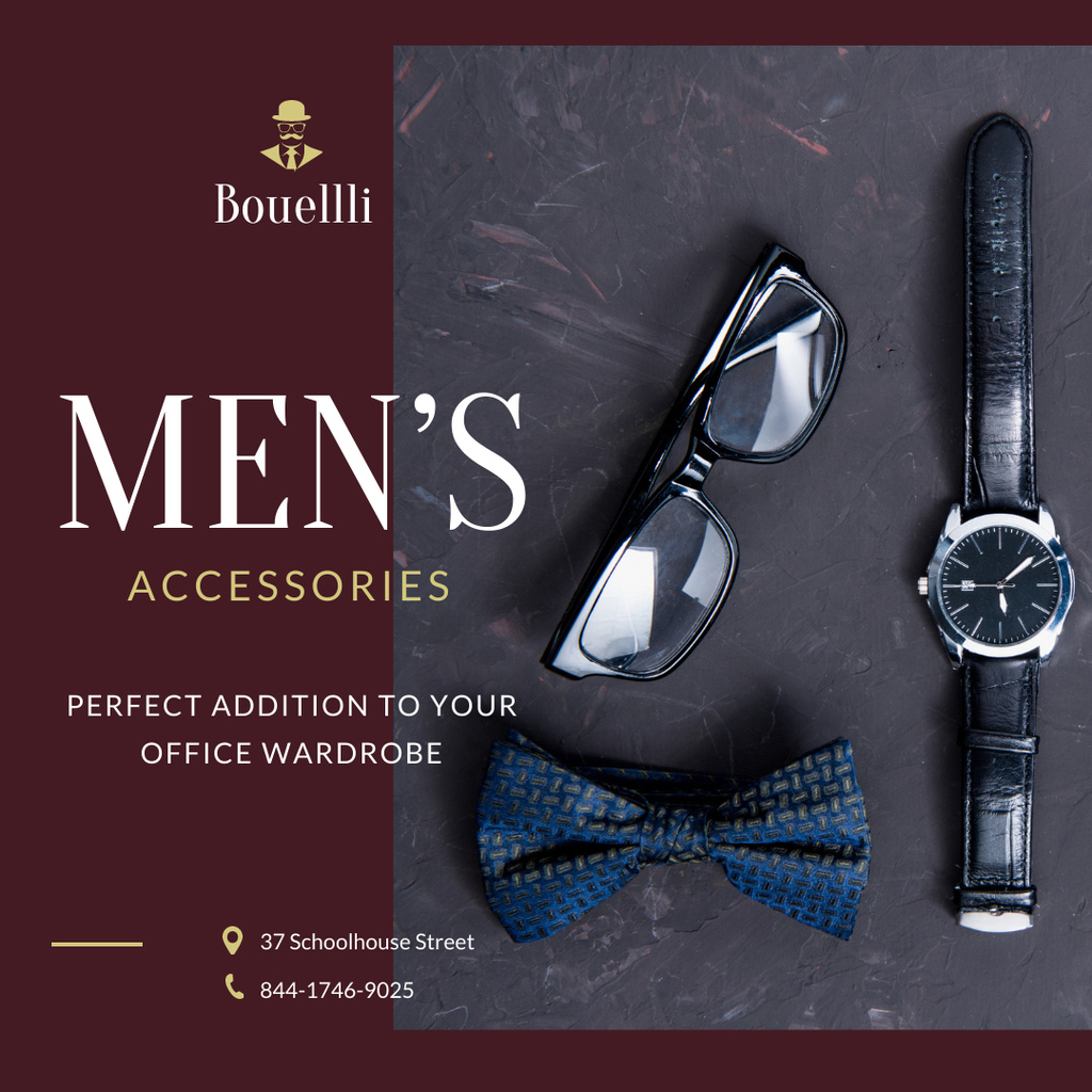 Stylish Male Accessories Store Ad Instagram – шаблон для дизайну
