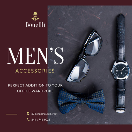Stylish Male Accessories Store Ad Instagram Design Template