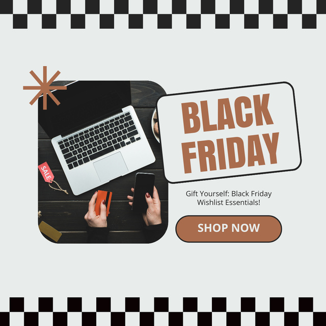 Black Friday Online Sale of Your Wishlist Instagram ADデザインテンプレート