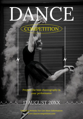 Dance Competition Ad with Attractive Girl Poster 28x40in Design Template