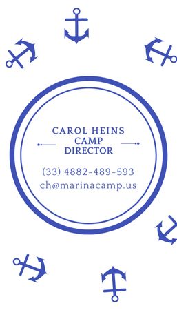Táborigazgatói szolgáltatási ajánlat Business Card US Vertical tervezősablon