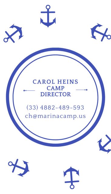 Camp Director Service Offer with Anchors Business Card US Vertical Šablona návrhu