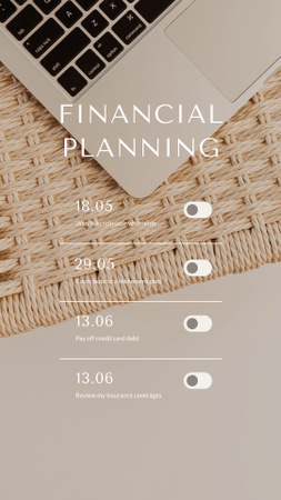 Finance Planning schedule Instagram Story tervezősablon