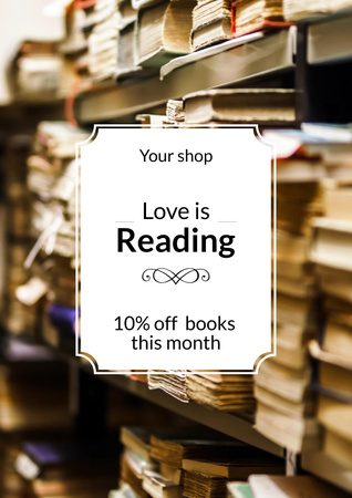 Platilla de diseño Reading Inspiration with Books on Shelves Poster