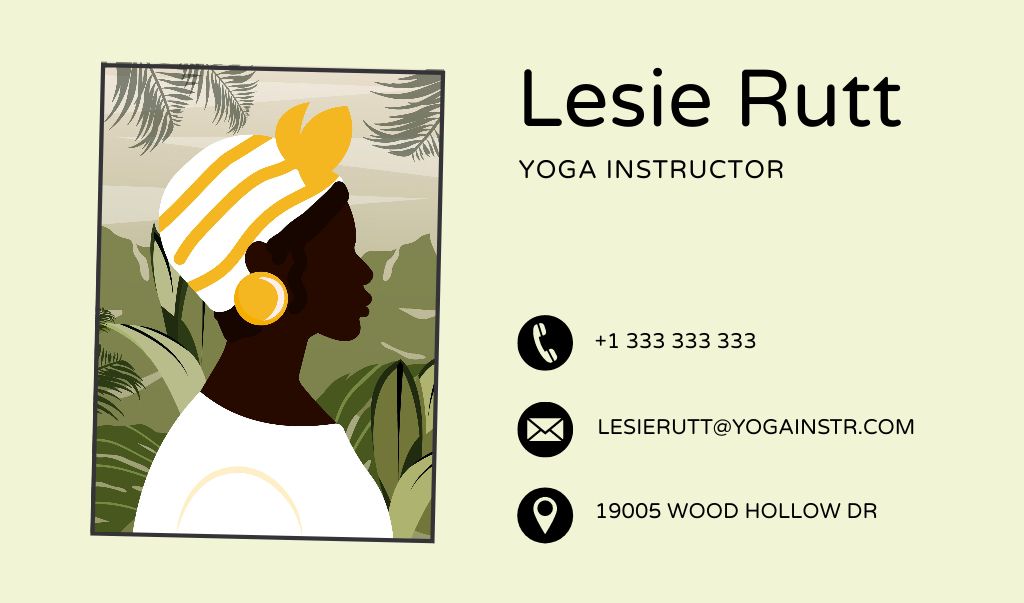Ontwerpsjabloon van Business card van Yoga Instructor Services Offer