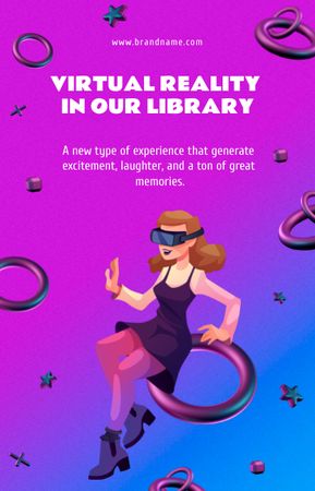 Woman in Virtual Reality Glasses IGTV Cover Design Template