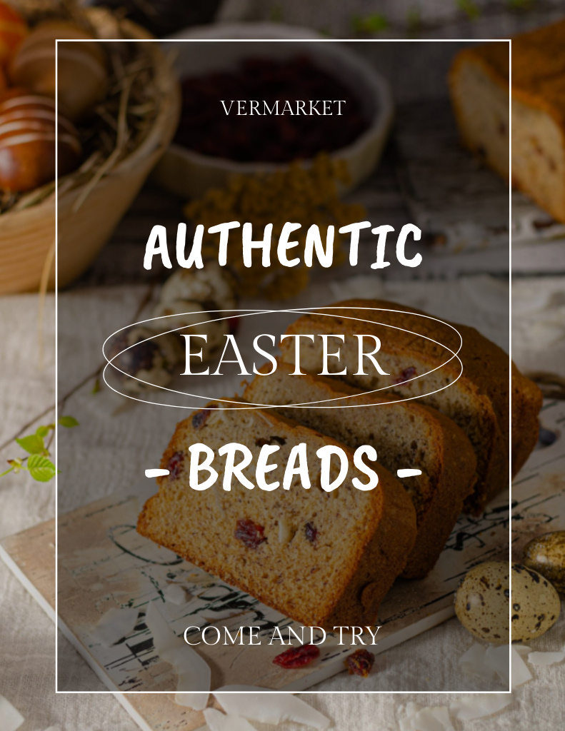 Authentic Easter Bread Sale Flyer 8.5x11in Šablona návrhu