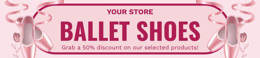 Ontwerpsjabloon van Ebay Store Billboard van Offer of Ballet Shoes in Store