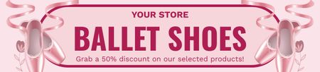 Designvorlage Angebot an Ballettschuhen im Laden für Ebay Store Billboard