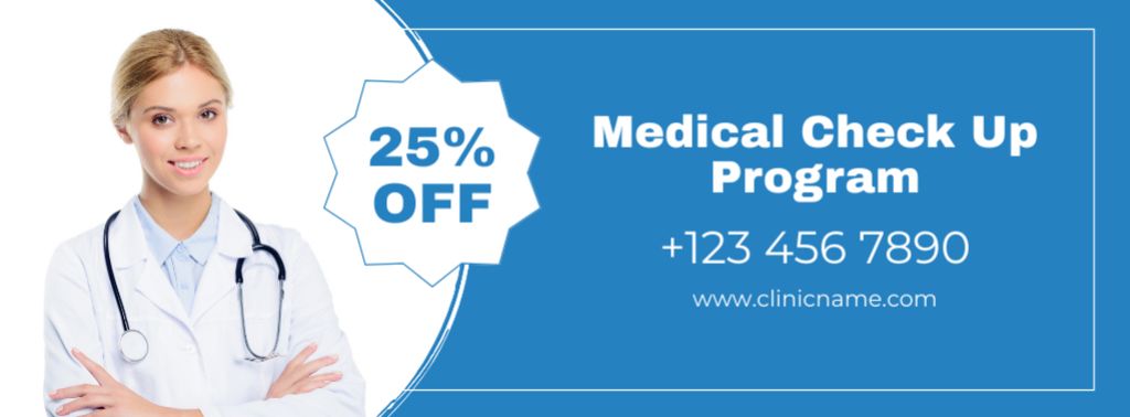Discount Offer on Medical Checkup Program Facebook cover Design Template