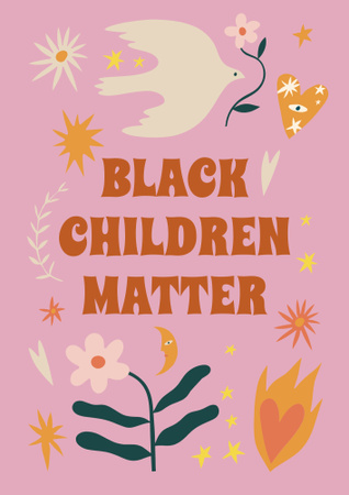 Black Children Matter Slogan Poster B2デザインテンプレート