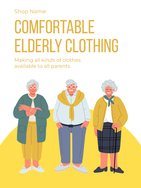 All Kinds Of Clothes For Seniors Offer Poster US Modelo de Design