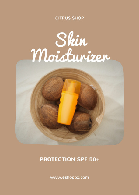 Summer Skincare Moisturizer Ad Postcard 5x7in Vertical Πρότυπο σχεδίασης
