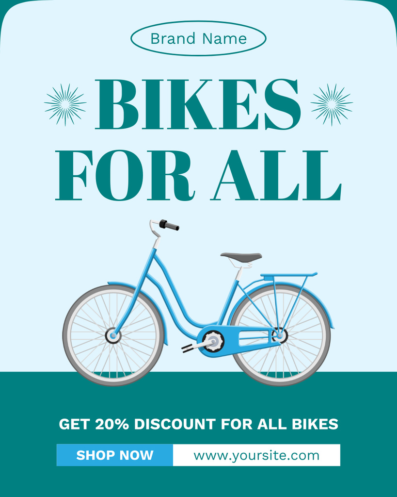 Get a Discount on Any Bike Instagram Post Vertical Πρότυπο σχεδίασης