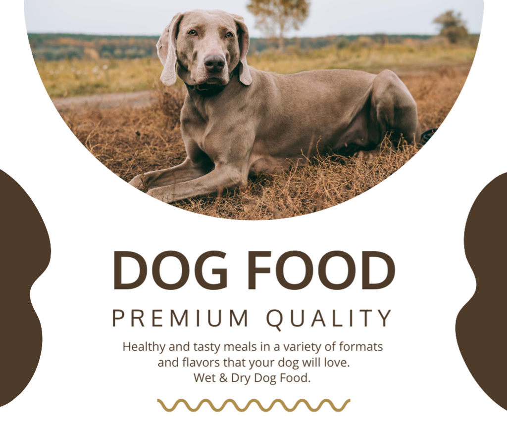 Premium Quality Dog Food Offer Facebook Design Template