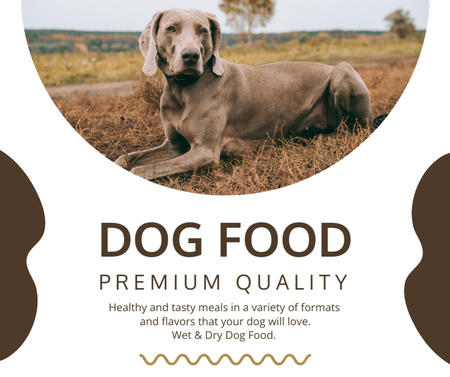 Premium Quality Dog Food Offer Facebookデザインテンプレート