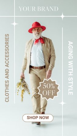 Template di design Clothes And Accessories For Elderly With Discount Instagram Story