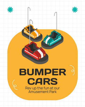 Exceptional Bumper Cars Attraction Offer Instagram Post Vertical Design Template